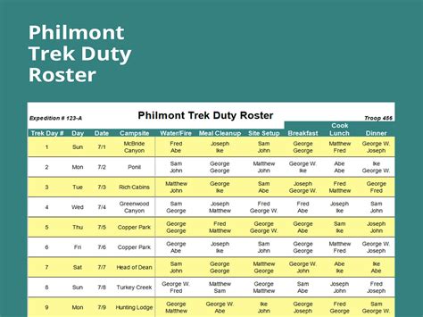 Duty Roster Excel Template Free Download - Printable Templates