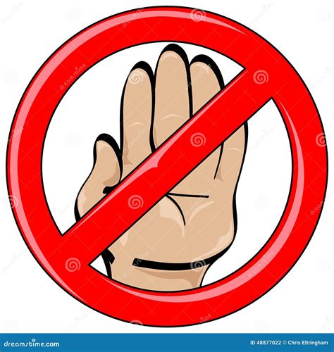 Hand Cartoon Style Stop Banned Vector Illustration | CartoonDealer.com ...