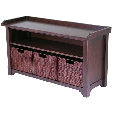 Winsome® Storage Bench with Baskets - 151439, Living Room at Sportsman's Guide