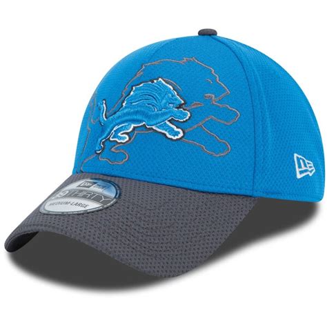 Men's Detroit Lions New Era Blue Shadow Tech 39THIRTY Flex Hat ...