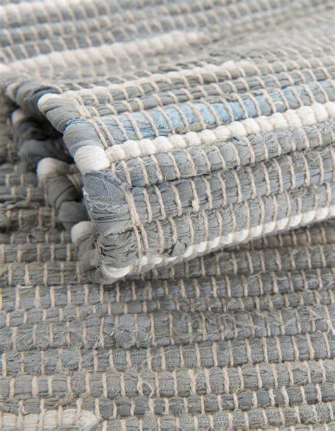 Light Gray 2' 2 x 6' Chindi Cotton Runner Rug | Rugs.com