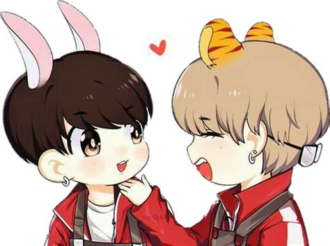 vkook kookie taehyung love kawaii cute fanart bts tae... | Jungkook ...