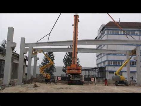 Installation of precast concrete beam - YouTube