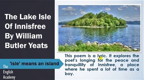 The Lake Isle of Innisfree by William Butler Yeats - YouTube