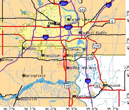 Bellevue, Nebraska (NE) profile: population, maps, real estate, averages, homes, statistics ...