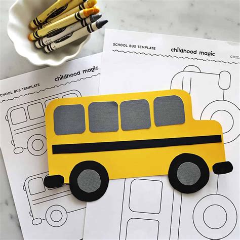 School bus template free printable and a bus craft – Artofit