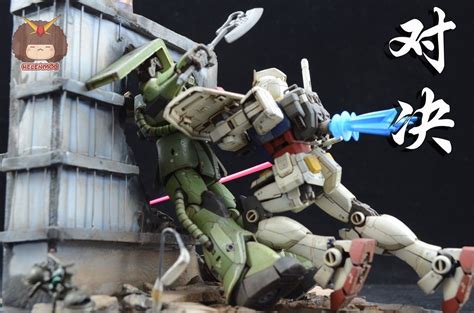 RG 1/144 RX-78-2 Gundam Vs. Zaku - Diorama Build Modeled by 401796155 CLICK HERE TO VIEW FULL ...