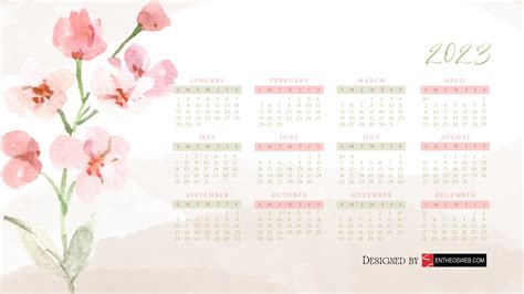 2023 Desktop Wallpaper Calendar Backgrounds | EntheosWeb