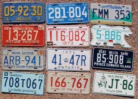 Set CANADA License Plates - 12 Provinces & Territories