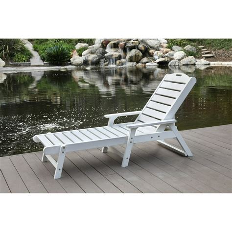 Outdoor Chaise Lounge, Recycled Plastic - White - Walmart.com - Walmart.com