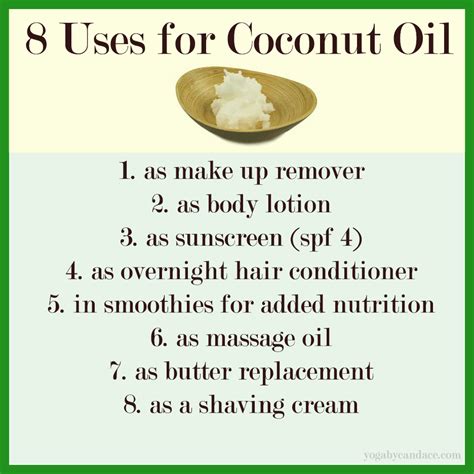 8 Uses for Coconut Oil — YOGABYCANDACE