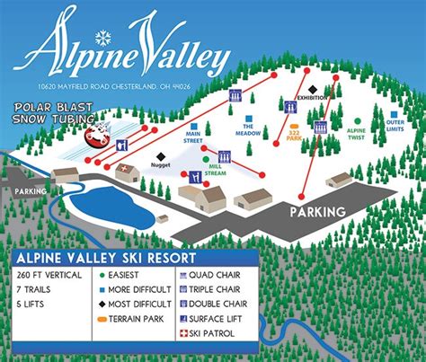 Alpine Valley Trail Map • Piste Map • Panoramic Mountain Map