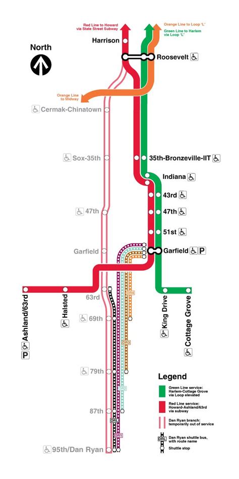 Cta red line map - Chicago train map red line (United States of America)