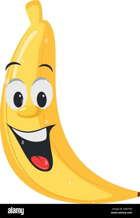 Fruits Characters Collection: Vector illustration of a funny and smiling banana character Stock ...