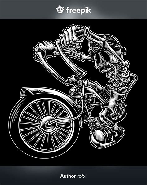 Premium Vector | Low rider bicycle skull | Low rider, Biker art ...