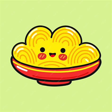 Premium Vector | Cute funny plate of spaghetti character