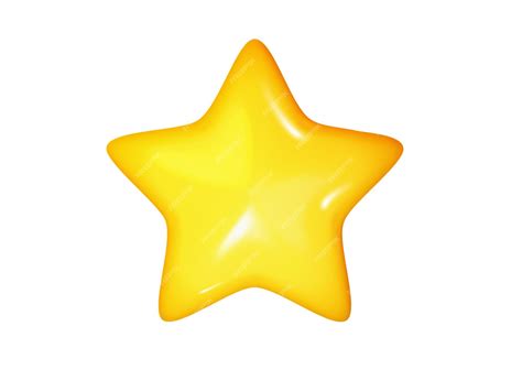 Estrella brillante amarillo colores 3d linda forma de estrella suave ilustración vectorial ...