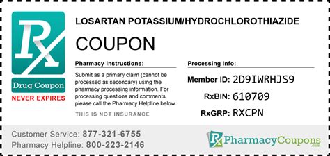 Losartan Potassium/Hydrochlorothiazide Coupon - Pharmacy Discounts Up ...