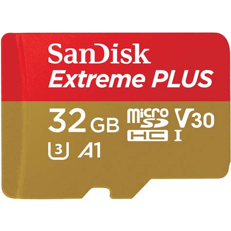 SanDisk 32GB Extreme PLUS UHS-I microSDHC SDSQXWG-032G-ANCMA B&H