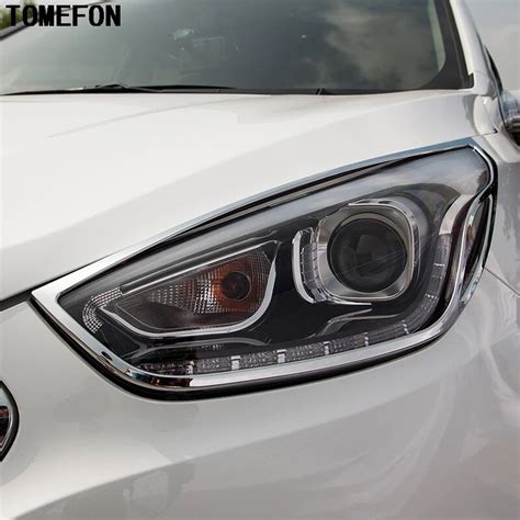 For Hyundai ix35 2013 2014 2015 Chrome Front Rear Headlights Tail Lights Lamp Cover Trim Frame ...