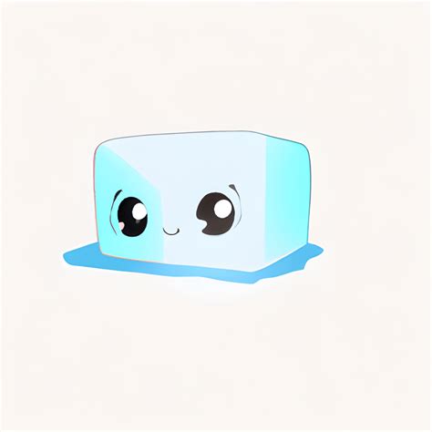 Funny Ice Cube with Eyes and Nose 4k · Creative Fabrica