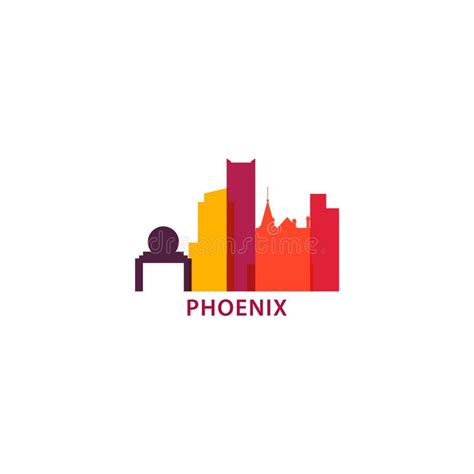 Phoenix City Skyline Silhouette Vector Logo Illustration Stock Vector ...