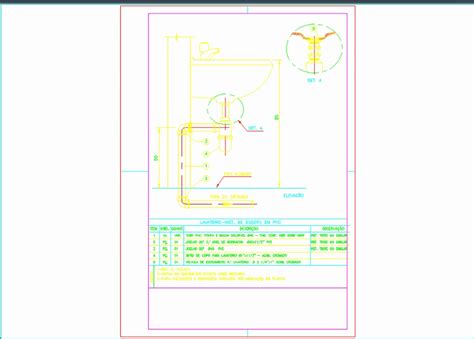 Detail of wash basin installation in AutoCAD | CAD (46.46 KB) | Bibliocad