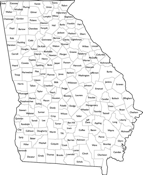 Printable Map Of Georgia Counties