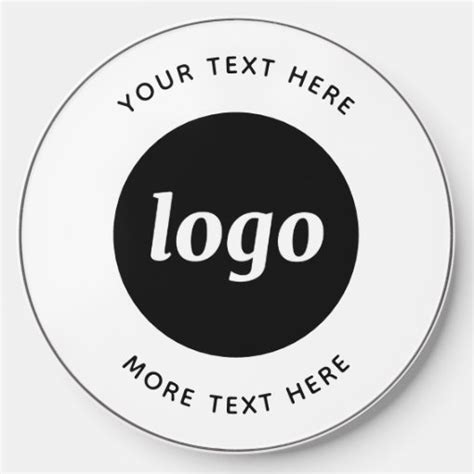 Simple Logo Custom Text Business Wireless Charger | Zazzle