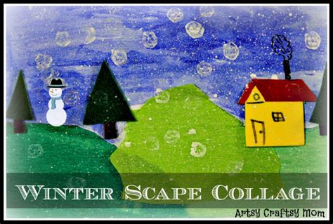 Winter Scape Collage - Craft Class - Artsy Craftsy Mom