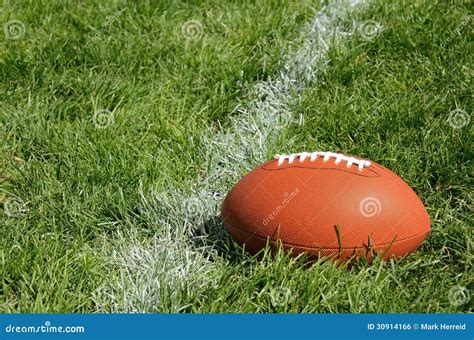 American Football on Natural Grass Field Stock Photo - Image of green, outdoors: 30914166