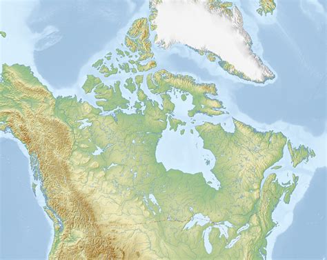 Blank Physical Map Of Canada