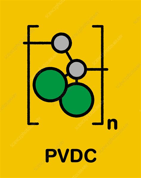 Polyvinylidene chloride polymer chemical structure - Stock Image - F027/9310 - Science Photo Library