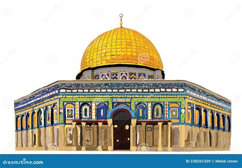 Al-Aqsa Mosque Hand Drawing Vector. Jerusalem Stock Vector ...