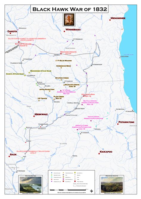 (PDF) Map of the Black Hawk Conflict, 1832 (36"x42" poster) | Joshua ...