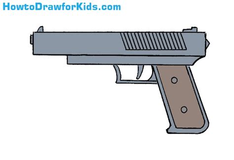 How to Draw a Gun for Kids - Easy Drawing Tutorial