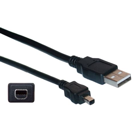 Offex Mini 4 Pin USB 2.0 Cable, Black, Type A Male to 4 Pin Mini-B Male, 6 foot | Walmart Canada