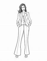 Free Printable Subtle Style & Sophistication  Fashion Coloring Page For sketch template