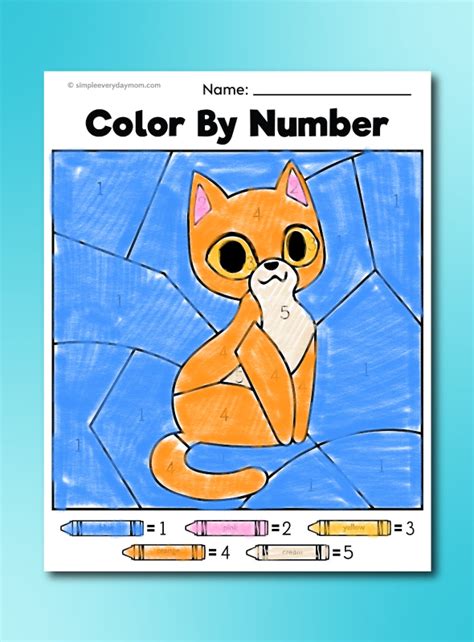 Color By Number Cat Coloring Pages