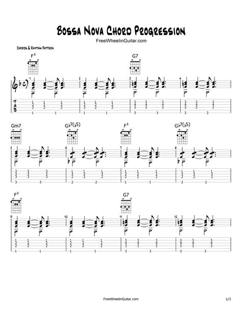 Bossa Nova Chord Progression - FreewheelinGuitar.com