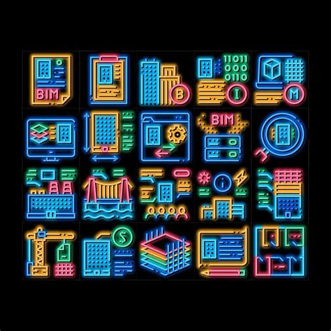 Bim Building Information Modeling neon glow icon illustration 17789519 Vector Art at Vecteezy