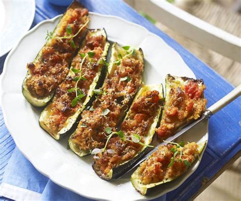 A Stuffed Courgette Recipe With Tomatoes, Breadcrumbs And Herbs