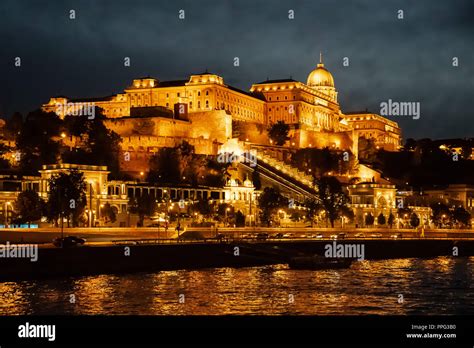 Buda castle in Budapest, Hungary at night Stock Photo - Alamy