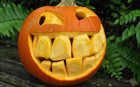 Citrouille d'Halloween avec des dents Funny Pumpkin Carvings, Scary Pumpkin Carving, Amazing ...