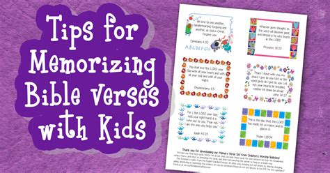 Memorizing Bible Verses with Kids | Children's Worship Bulletins Blog