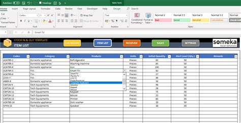 Stock Inventory Tracker Excel Template