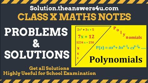 Polynomials Class 10 Notes Maths Chapter 2 - Solutions4u