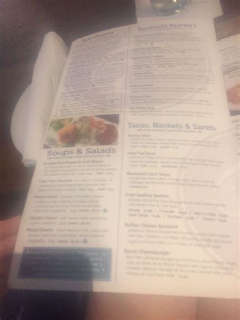 Menu at Cape Fear Seafood Company restaurant, Raleigh, 832 Spring Forest Rd