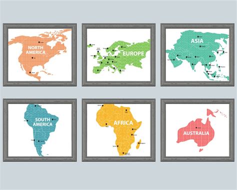 World Map World Flags / Learning Toys / Wall Art / Kids Room Decor - Etsy