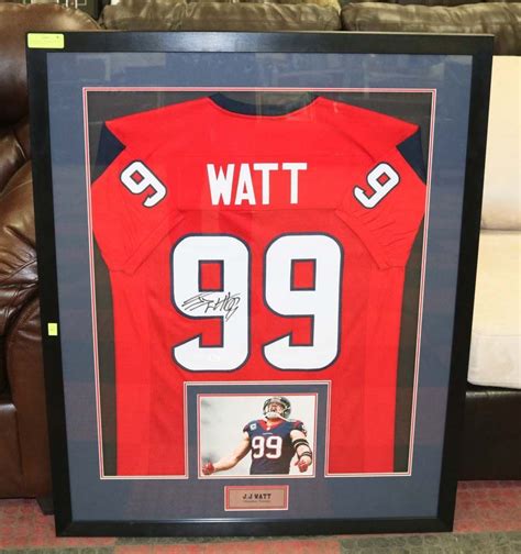 PROFESSIONAL FRAMED JJ WATT NFL SIGNED JERSEY